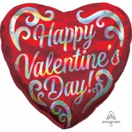 Swirls Happy Valentine's Day Balloon